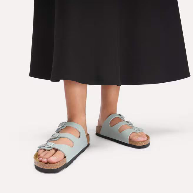 Birkenstock Women's Florida Birko-Flor Flower Footbed Sandal in Pure Sage