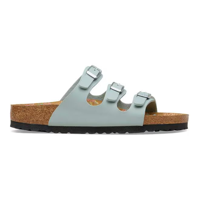 Birkenstock Women's Florida Birko-Flor Flower Footbed Sandal in Pure Sage