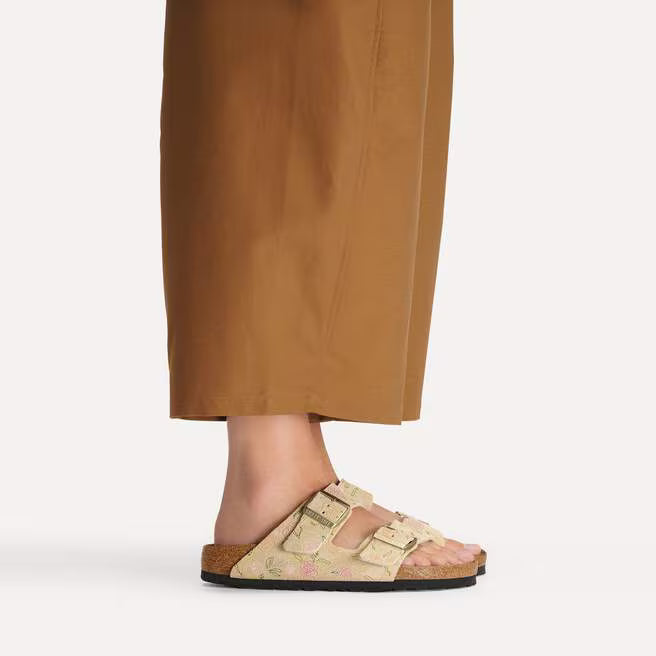 Birkenstock Women's Arizona Suede Leather Sandal in Sandcastle Flower Print