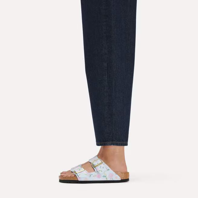 Birkenstock Women's Arizona Suede Leather Sandal (Baby Blue Flower Print)