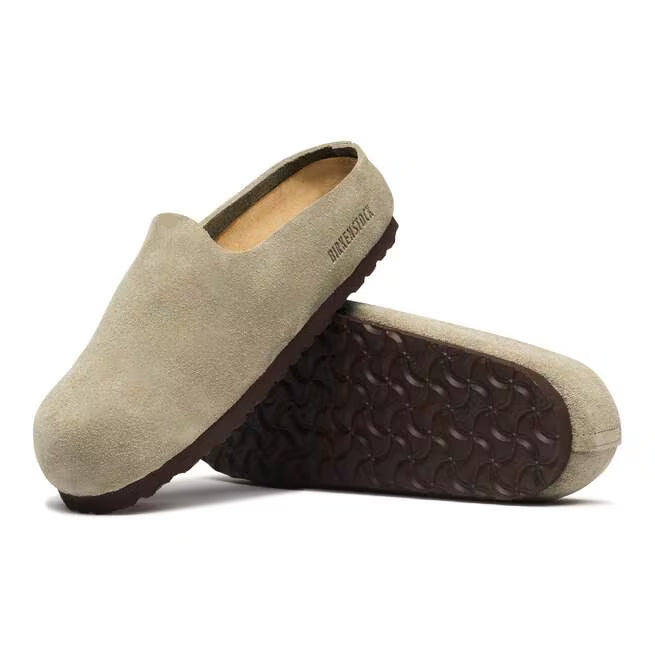 Birkenstock Women's Amsterdam Wrapped Clog in Taupe Suede