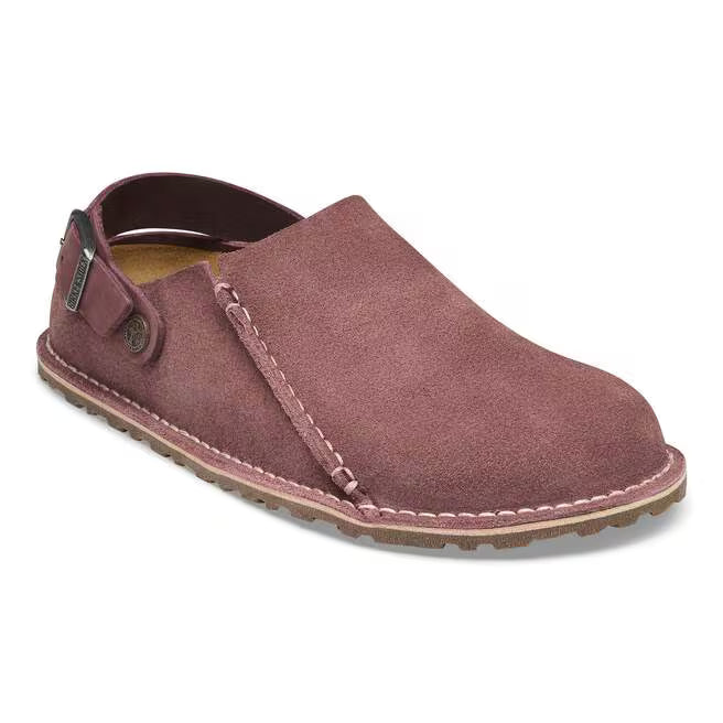 Birkenstock Women's Lutry Premium Suede Leather Clog in Pepper