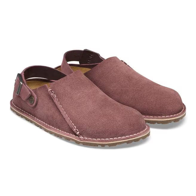 Birkenstock Women's Lutry Premium Suede Leather Clog in Pepper