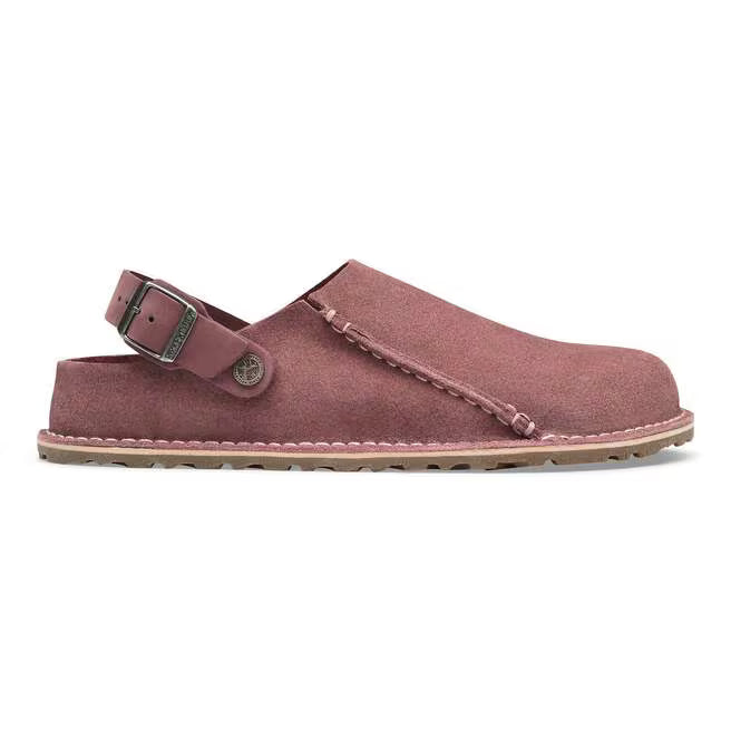 Birkenstock Women's Lutry Premium Suede Leather Clog in Pepper
