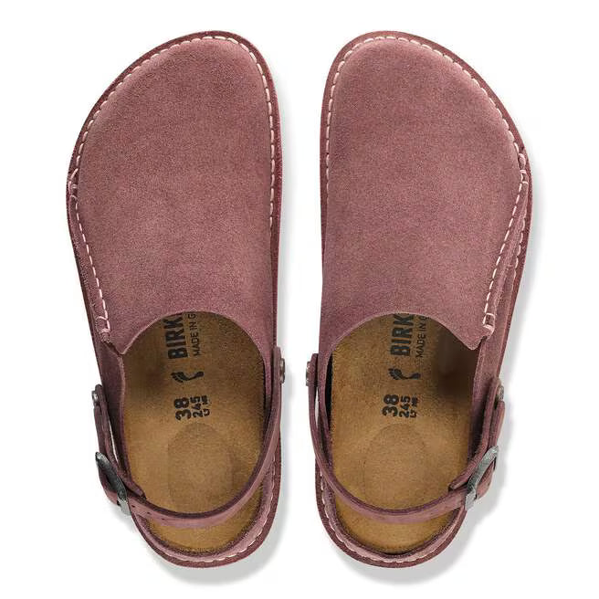 Birkenstock Women's Lutry Premium Suede Leather Clog in Pepper