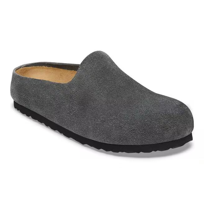 Birkenstock Women's Amsterdam Wrapped Clog in Charcoal Suede
