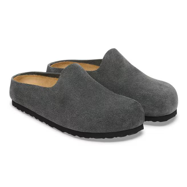 Birkenstock Women's Amsterdam Wrapped Clog in Charcoal Suede