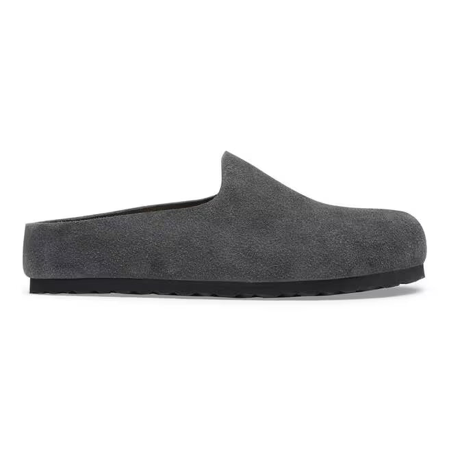 Birkenstock Women's Amsterdam Wrapped Clog in Charcoal Suede