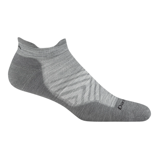 Darn Tough Men's Run No Show Tab Cushioned Ultra-Lightweight Running Socks in Solid Gray