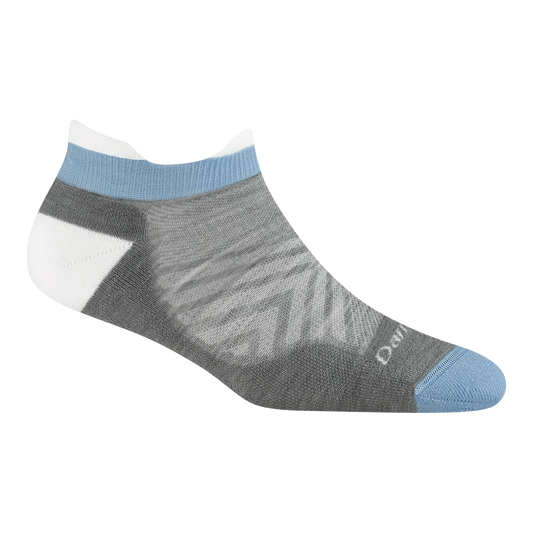 Darn Tough Women's Run No Show Tab Cushioned Ultra-Lightweight Running Socks in Silver