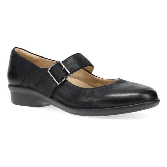 Dansko Women's Collette Mary Jane in Black Burnished Nubuck