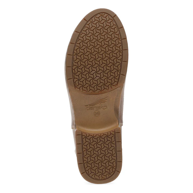 Dansko Women's Michele Pull On Leather Boot in Tan Waxy Brush Off