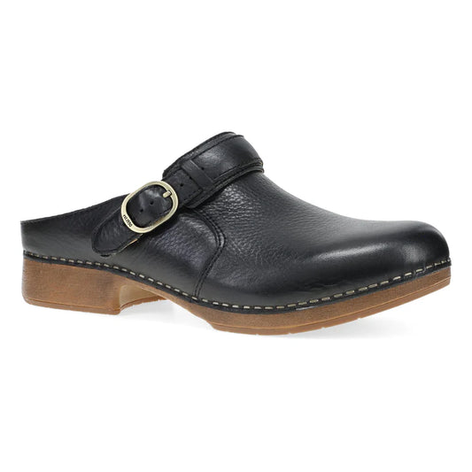 Dansko Women's Millie Clog in Black Waxy Milled Leather