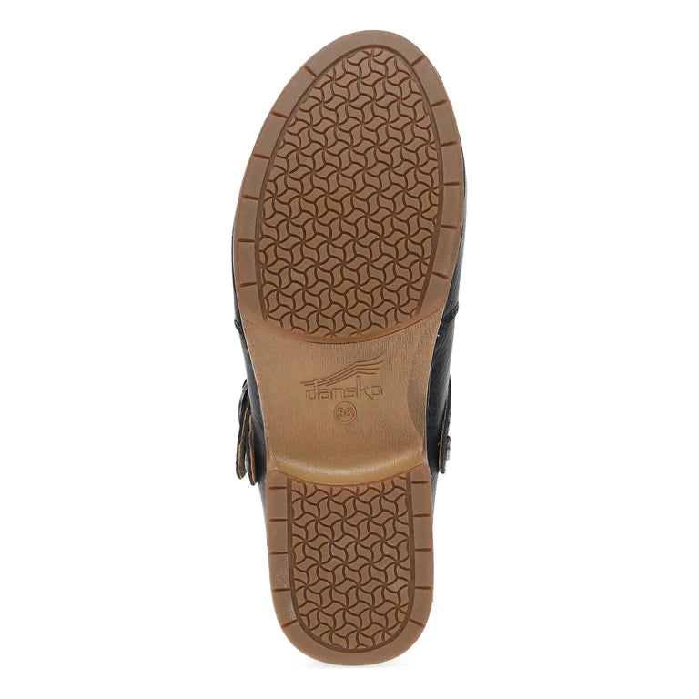 Dansko Women's Millie Clog in Black Waxy Milled Leather