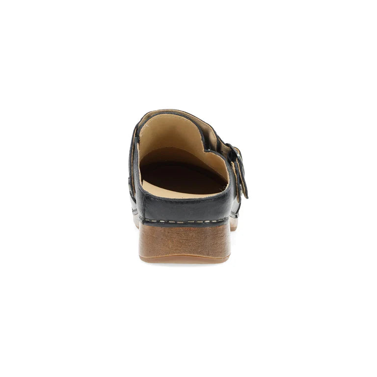 Dansko Women's Millie Clog in Black Waxy Milled Leather