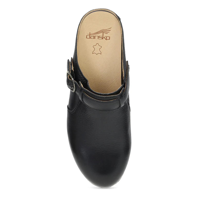 Dansko Women's Millie Clog in Black Waxy Milled Leather