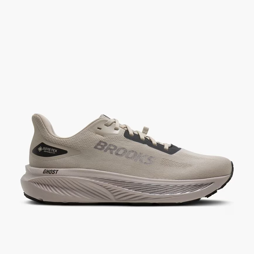 Brooks Men's Ghost 18 GTX Sneaker in Chateau/Black/Metallic