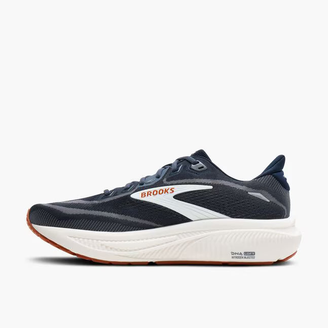 Brooks Men's Ghost 18 Sneaker in Navy Blazer/Red Earth/Blue