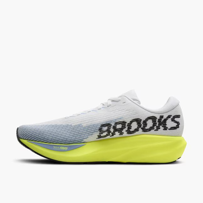 Brooks Men's Ghost Amp Sneaker in White/Blue/Nightlife