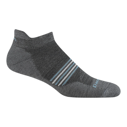 Darn Tough Men's Element No Show Tab Lightweight Running Socks in Gray