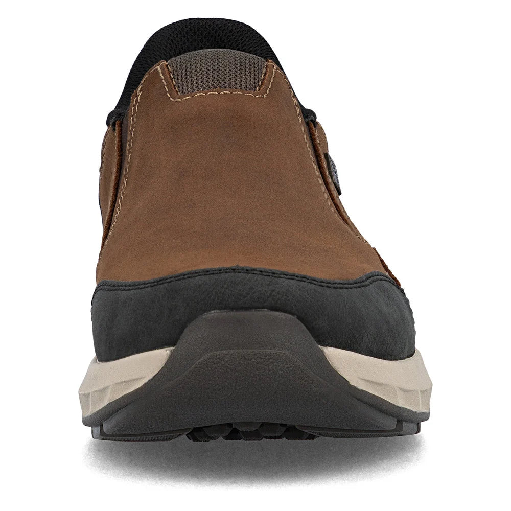 Rieker Men's Bruce 51 Waterproof Slip On Shoe in Brown Schwarz/Noce/Braun