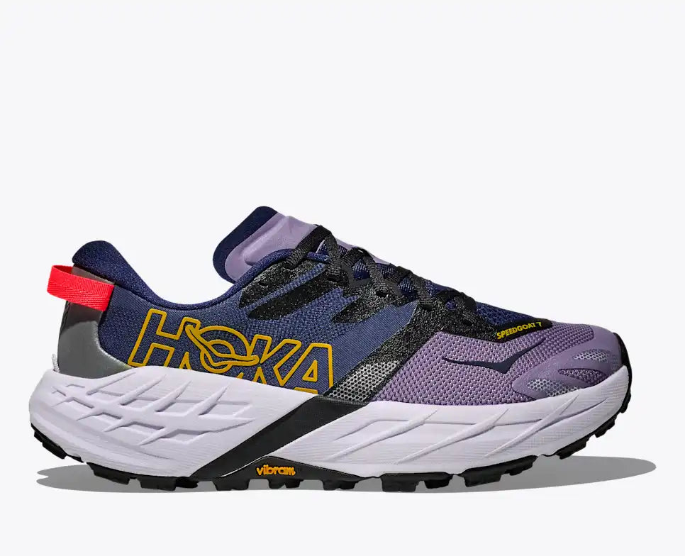 Hoka Women's Speedgoat 7 Sneaker in Berry Jam/Starlight Glow