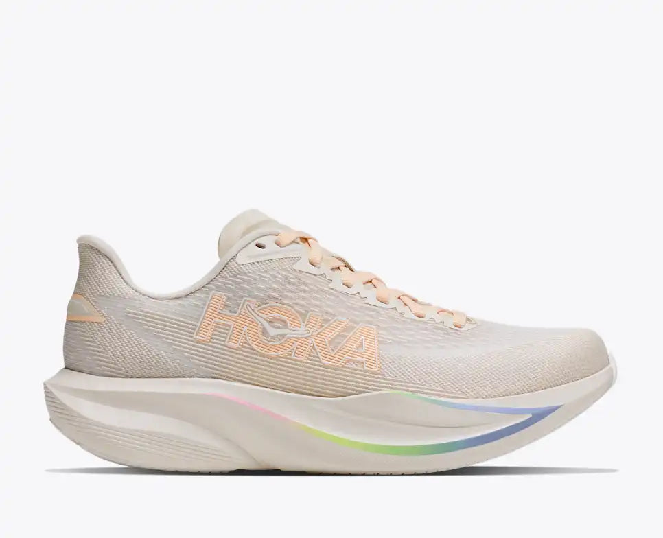 Hoka Women's Mach 7 Sneaker in Oat Milk/Alabaster