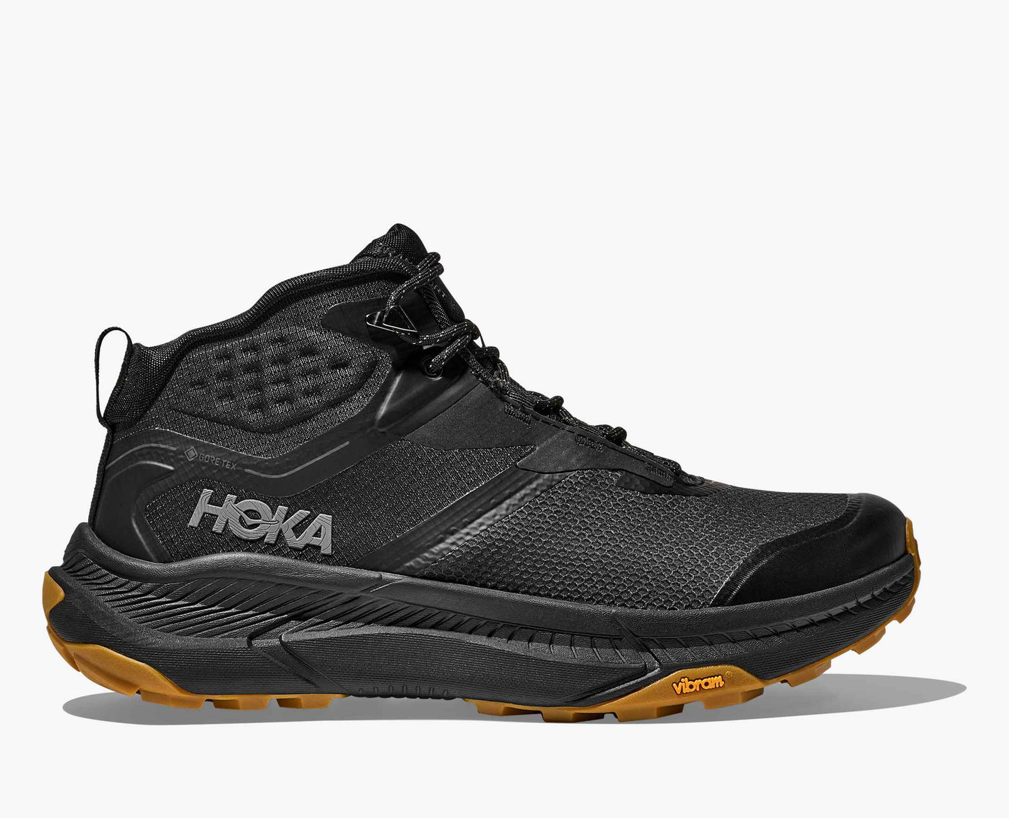 Hoka Men's Transport Hike GTX Mid Waterproof Boot in Black/Black