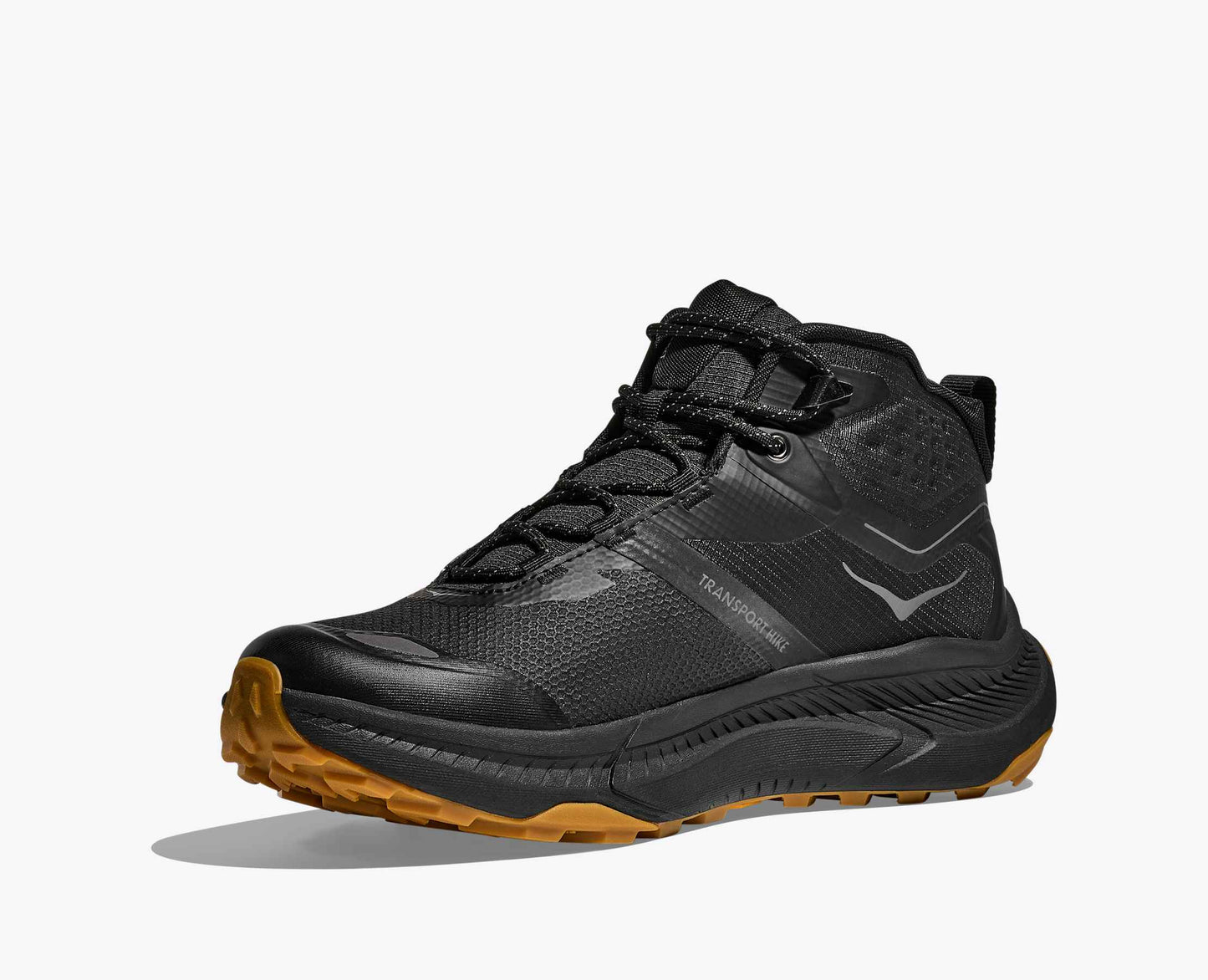 Hoka Men's Transport Hike GTX Mid Waterproof Boot in Black/Black