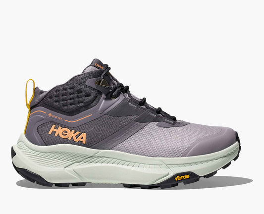 Hoka Women's Transport Hike GTX Mid Waterproof Boot in Grey Skies/Sea Glass
