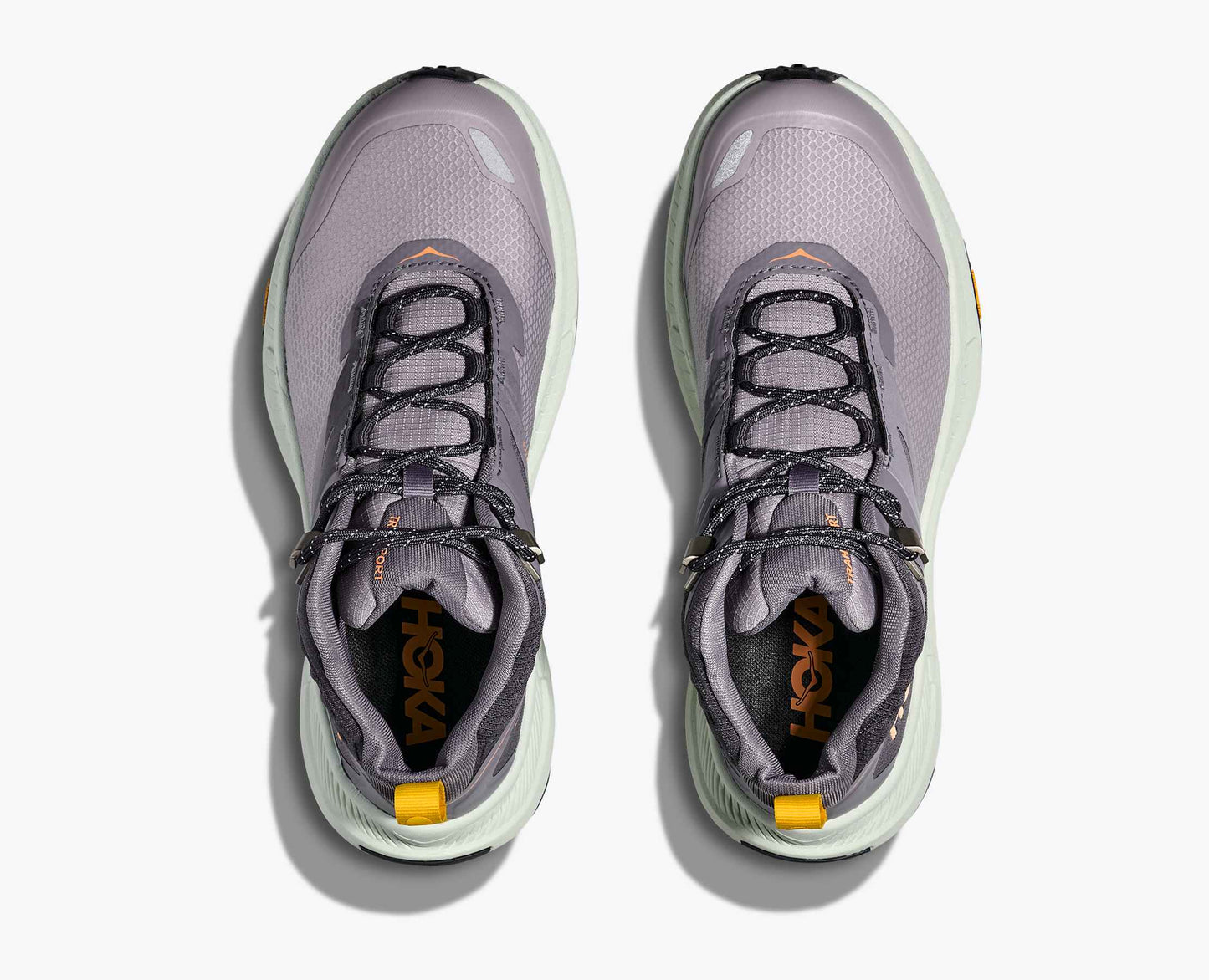 Hoka Women's Transport Hike GTX Mid Waterproof Boot in Grey Skies/Sea Glass