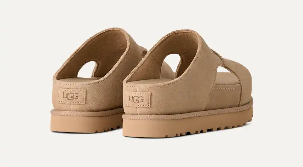 UGG Women's Goldenstar Hi Cutout Slide Sandal in Sand