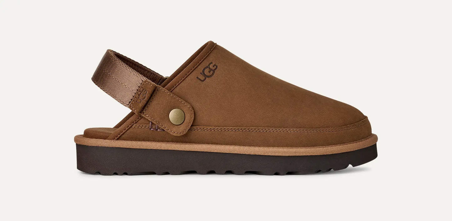 UGG Men's Goldencoast Clog II Nubuck in Dark Chestnut