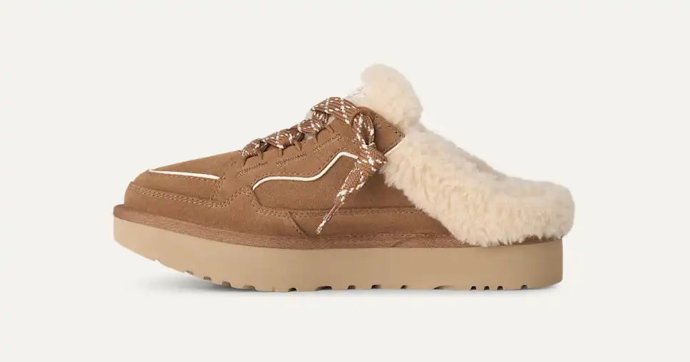 UGG Women's Lowmel Mule Slip On Tie in Chestnut