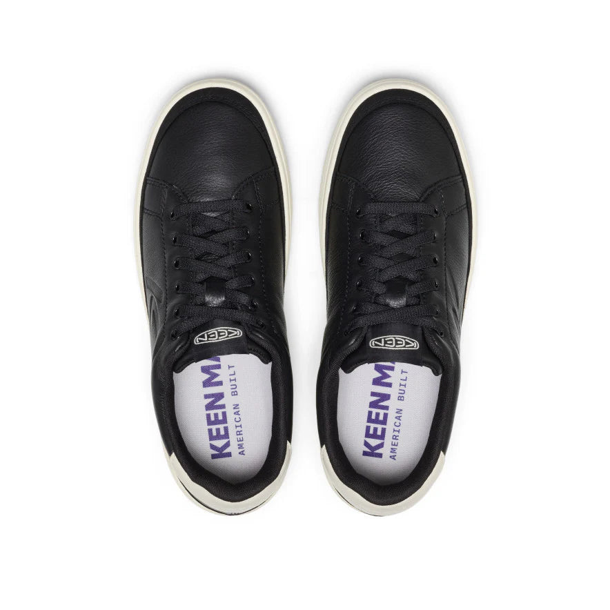 KEEN Men's KM1 Leather Court Sneaker in Black/Birch