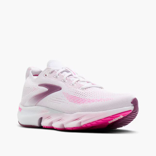 Brooks Women's Glycerin Flex Sneaker in White/Cyber Pink/Argyle