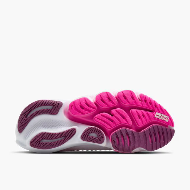 Brooks Women's Glycerin Flex Sneaker in White/Cyber Pink/Argyle