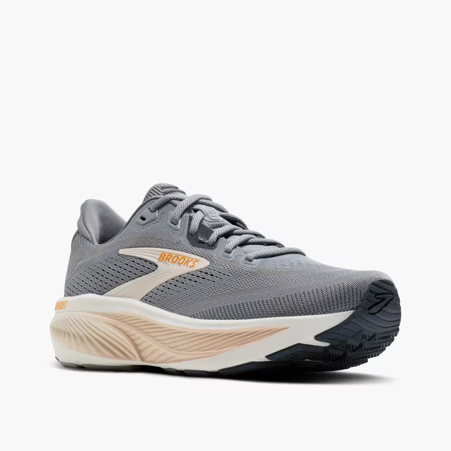 Brooks Women's Ghost 18 Sneaker in Grey/Morganite/Coconut