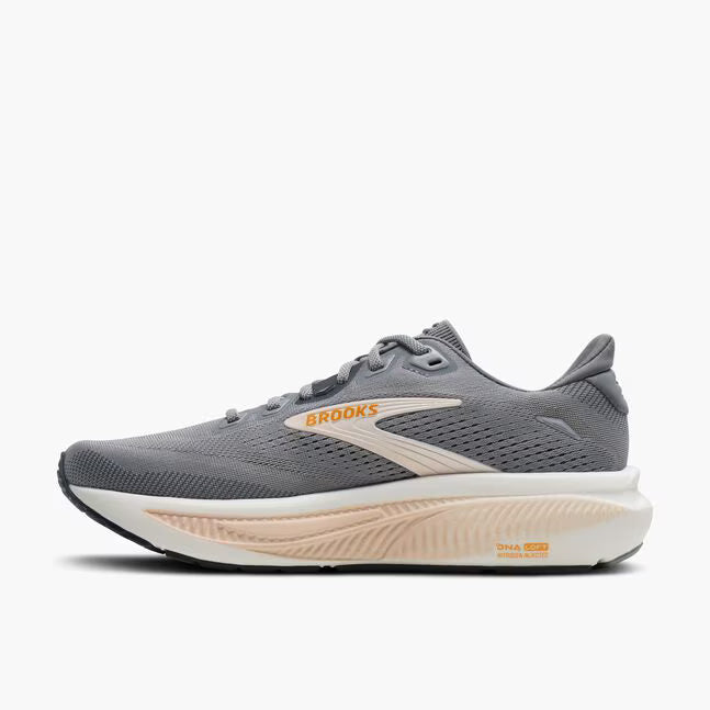 Brooks Women's Ghost 18 Sneaker in Grey/Morganite/Coconut