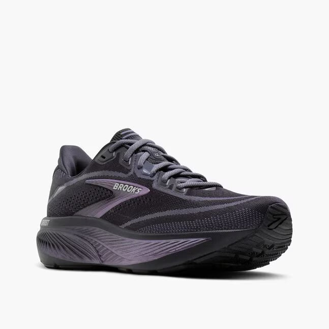 Brooks Women's Ghost 18 Sneaker in Ebony/Folkstone/Metallic