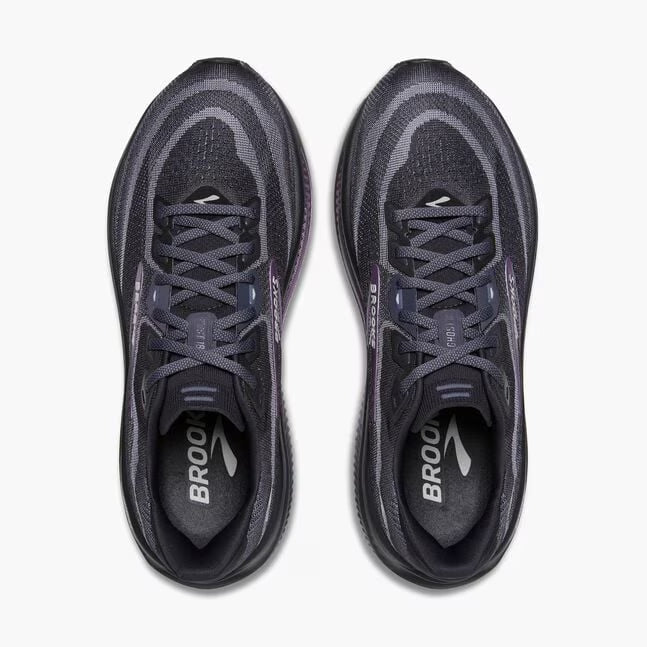 Brooks Women's Ghost 18 Sneaker in Ebony/Folkstone/Metallic