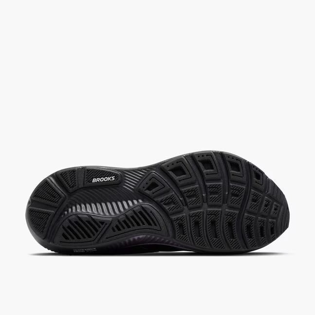 Brooks Women's Ghost 18 Sneaker in Ebony/Folkstone/Metallic