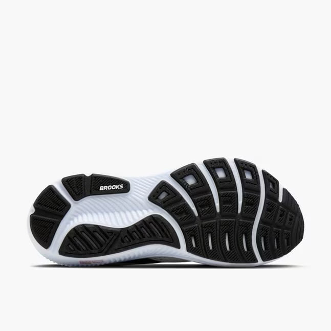 Brooks Women's Ghost 18 Sneaker in White/Black/Rose Gold