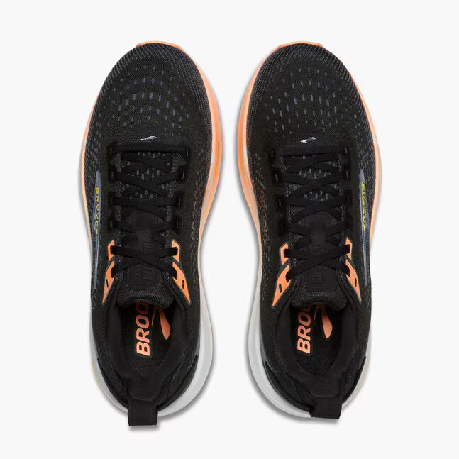 Brooks Women's Ghost Max 4 Sneaker in Black/Folkstone/Cyber Peach