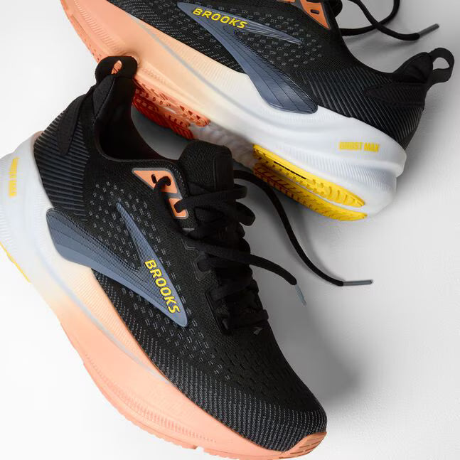Brooks Women's Ghost Max 4 Sneaker in Black/Folkstone/Cyber Peach