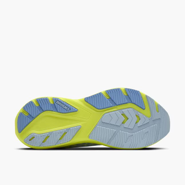 Brooks Women's Ghost Amp Sneaker in White/Blue/Nightlife