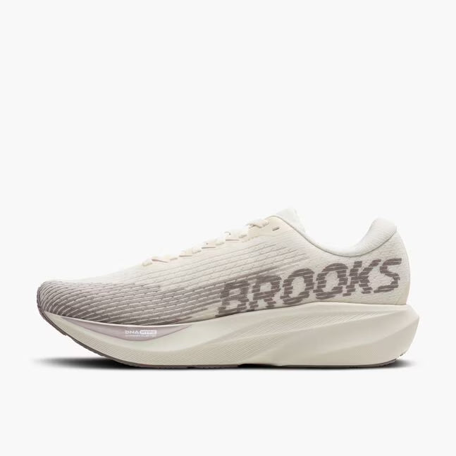 Brooks Women's Ghost Amp Sneaker in Arctic Wolf/Dove/Pink