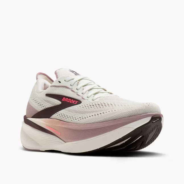 Brooks Women's Hyperion Max 4 Sneaker in Coconut/Raisin/Pink