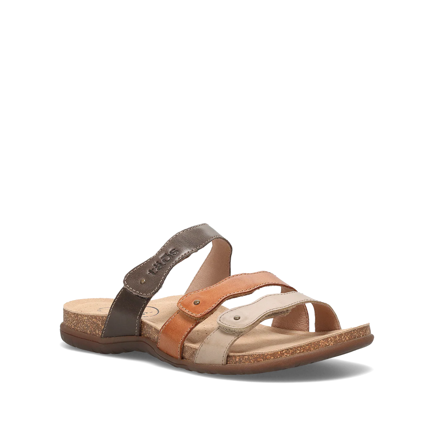 Taos Women's Scribble Slip On Slide Sandal in Brown Multi