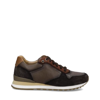 Josef Seibel Men's Axel 01 Lace Sneaker in Brown Moro Suede